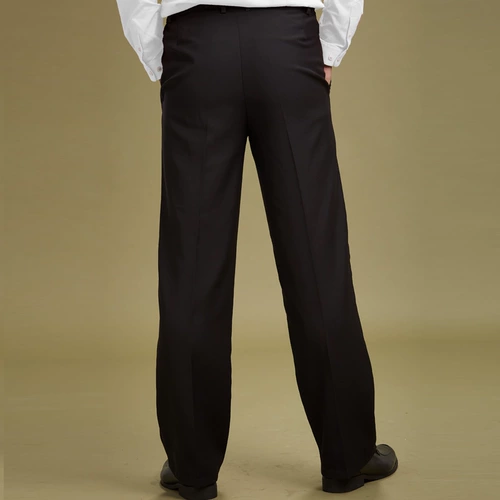 Рисовое вино, рабочая униформа, черные штаны, эластичная талия, свободный прямой крой