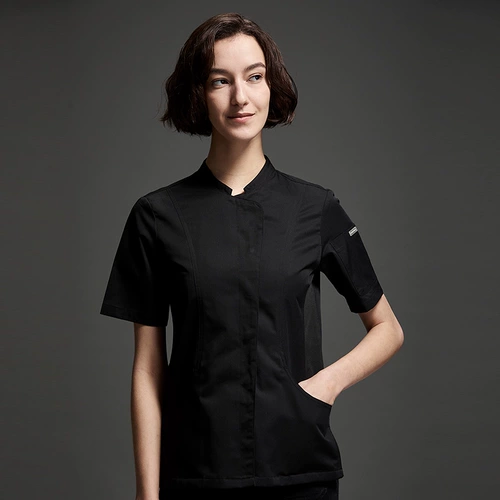 古雷米 [厨师工作服女秋季长袖酒店西餐厅厨房蛋糕店烘焙厨师服短袖]