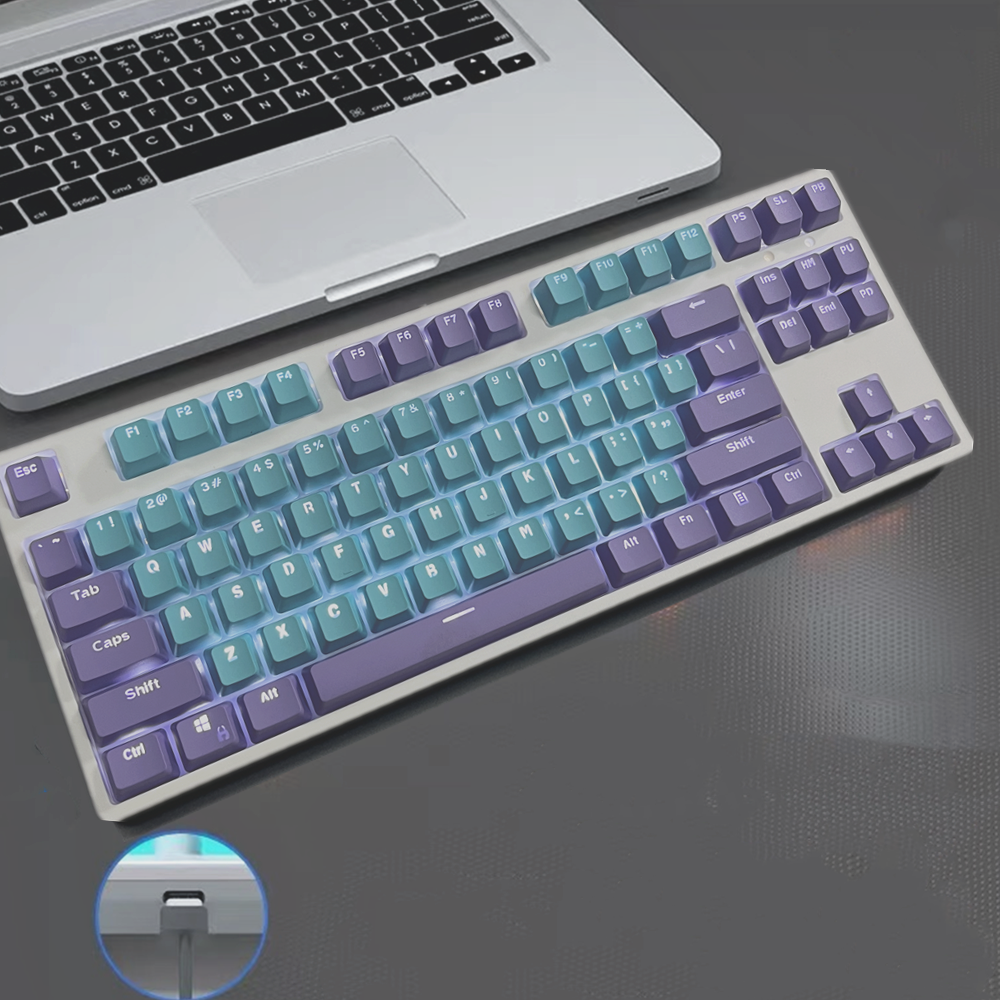 K87 mechanical keyboard single mode white light typec mouth hot plug sleeve DIY kit passenger-made keycap heat sublimation