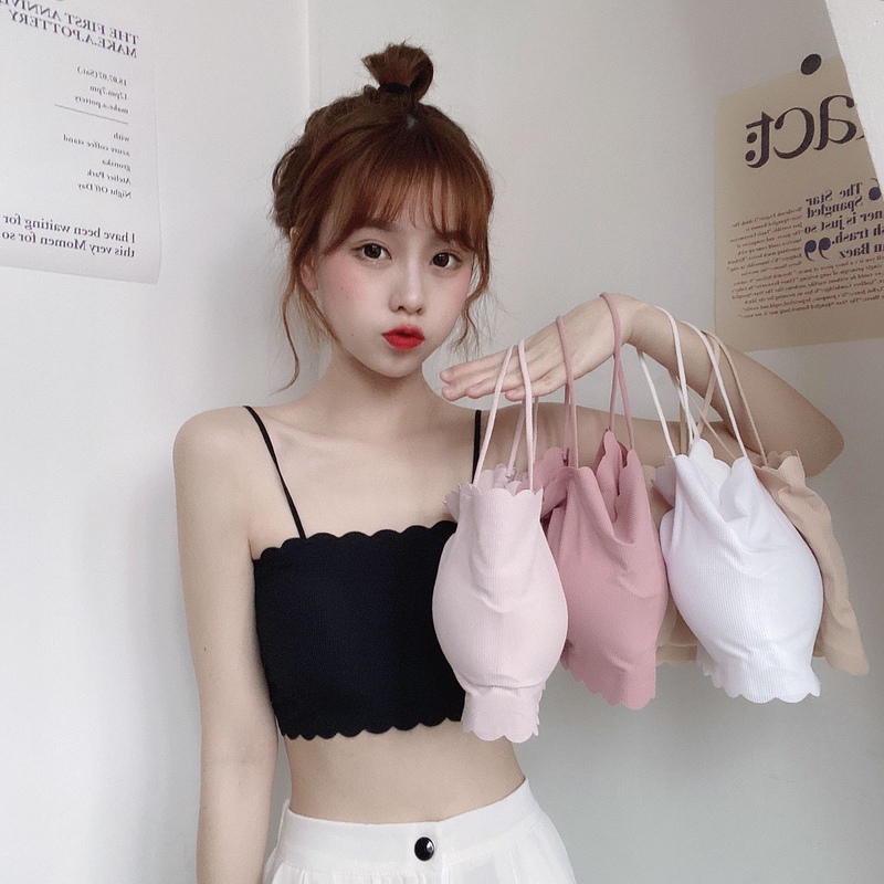 New Ice Silk Tube Top Bra for Girls, Student High School Students' Base Layer Camisole, Women's Thin Inner Bra