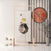 Solid wood screen partition living room New Chinese style bedroom door entrance entrance Modern simple decoration hollow seat screen wall