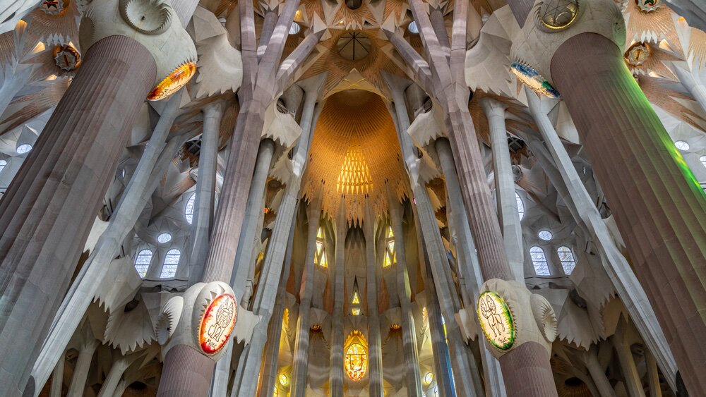 Мода холст 现货正品 西班牙巴塞罗那sagrada família圣家堂帆布包 ceiling