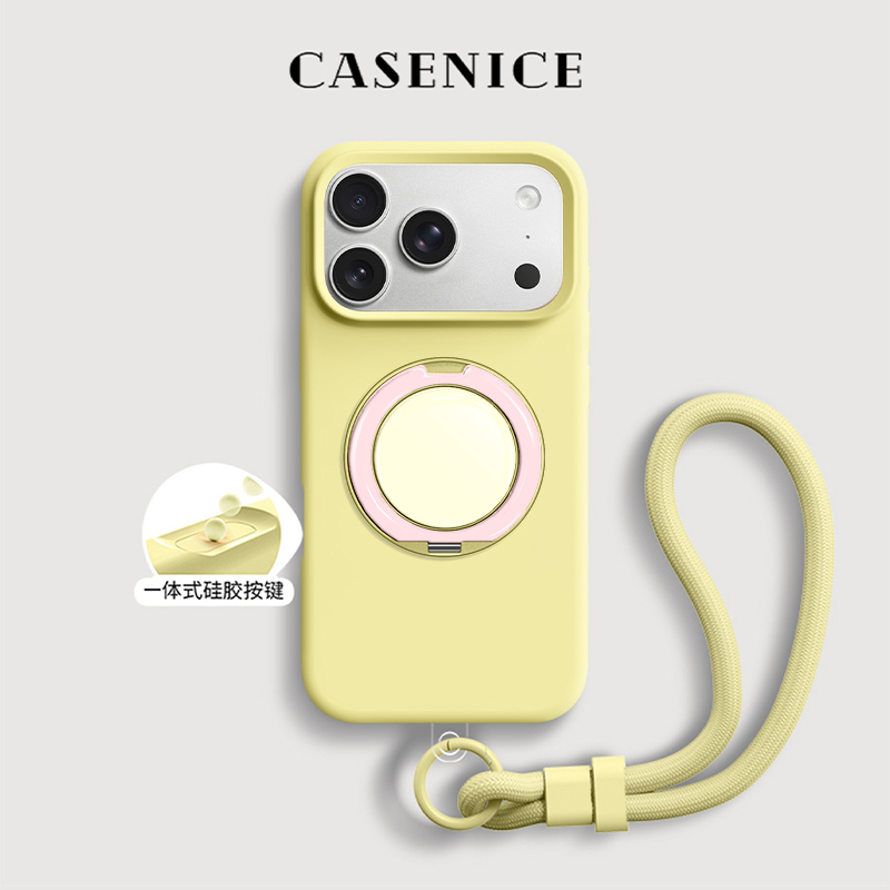 [Official Same Model 1:1] Suitable for iPhone 17 Pro Max Rotating Stand Phone Case, Apple 16 Liquid Silicone Camera Button, 15 Plus Premium, 14 Full Coverage, 13 Anti-Drop, Air Lanyard, 12