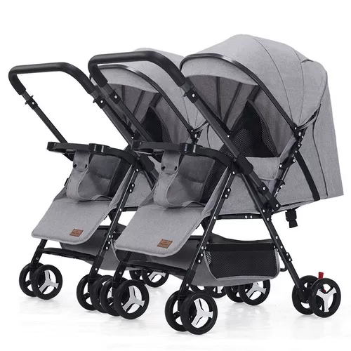 Съёмная складная детская коляска для близнецов с сидением для двоих, можно сидеть и лежать