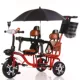 Solid Featal Tire_ Red+Push Bar+Double Guardrail+Music+Black Umbrella