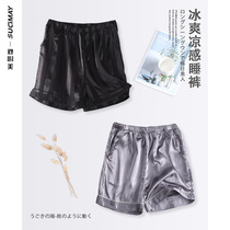 Womens summer shorts Ice Silk thin summer simulation silk home pants big pants loose home pants