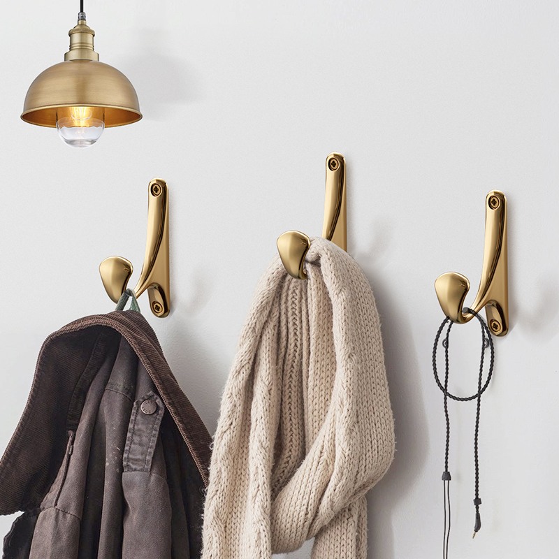 Nordic Creativity Golden Entrance Door Xuan Door Rear Clothing Hooks Wall-mounted Wall Wardrobe Cloister Hood Hook Single Hook