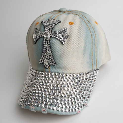 Clear : European and American spring and summer cowboy hat female hat hot drill outdoor casual duck hat baseball cap