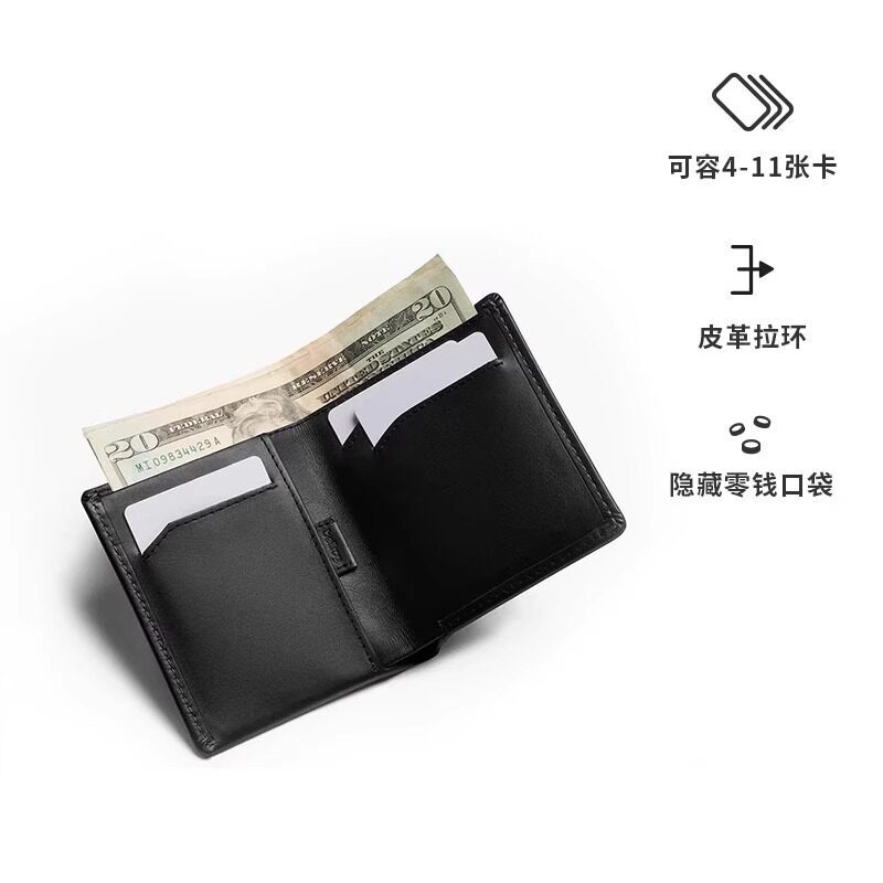 By Australian Note Sleeve, New Spring Leather Short Wallet, Men's Wallet, Functional and Slim By Australian Note Sleeve, New Spring Leather Short Wallet, Men's Wallet, Functional and Slim