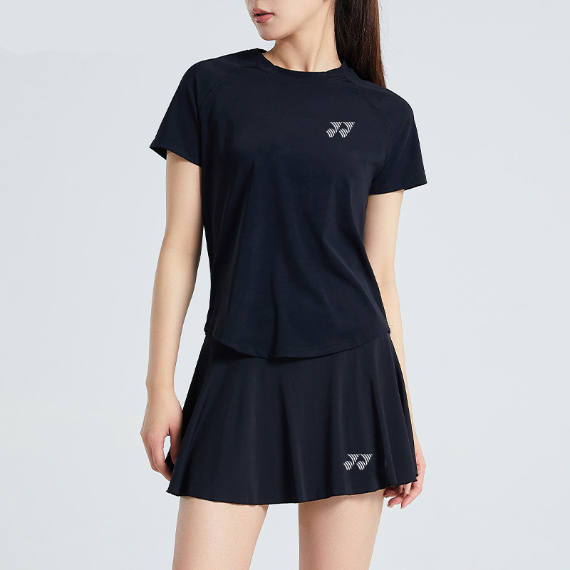 Yy Badminton Clothing Women's Suit Skirt Quick-Drying Short-Sleeved Sports Top Large Size Fitness Yoga Tennis Clothing Running Yy Badminton Clothing Women's Suit Skirt Quick-Drying Short-Sleeved Sports Top Large Size Fitness Yoga Tennis Clothing Running