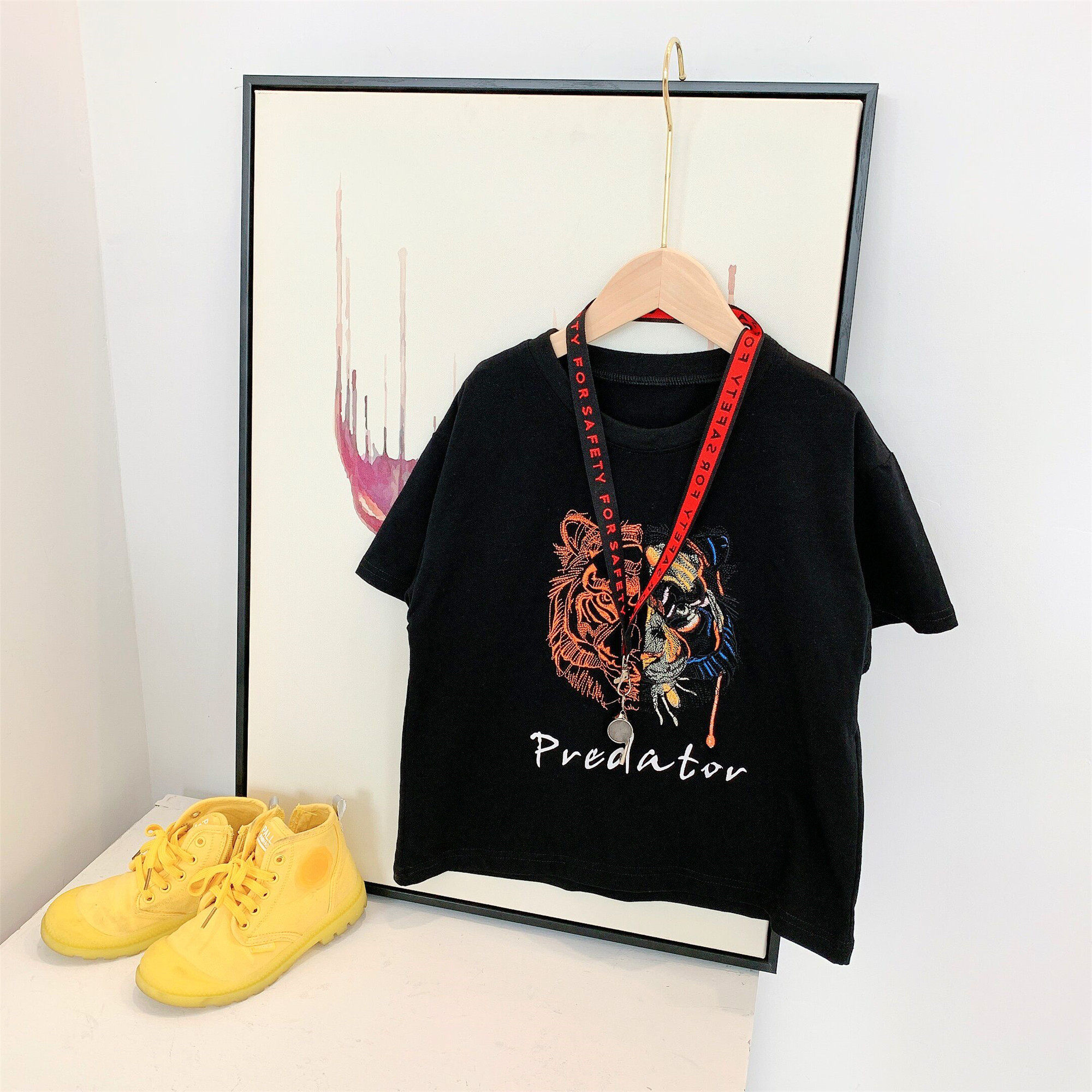 2019 summer new rice Xiaofan children's clothing homemade Japanese referee whistle Zhongda children's whistle children's whistle tide