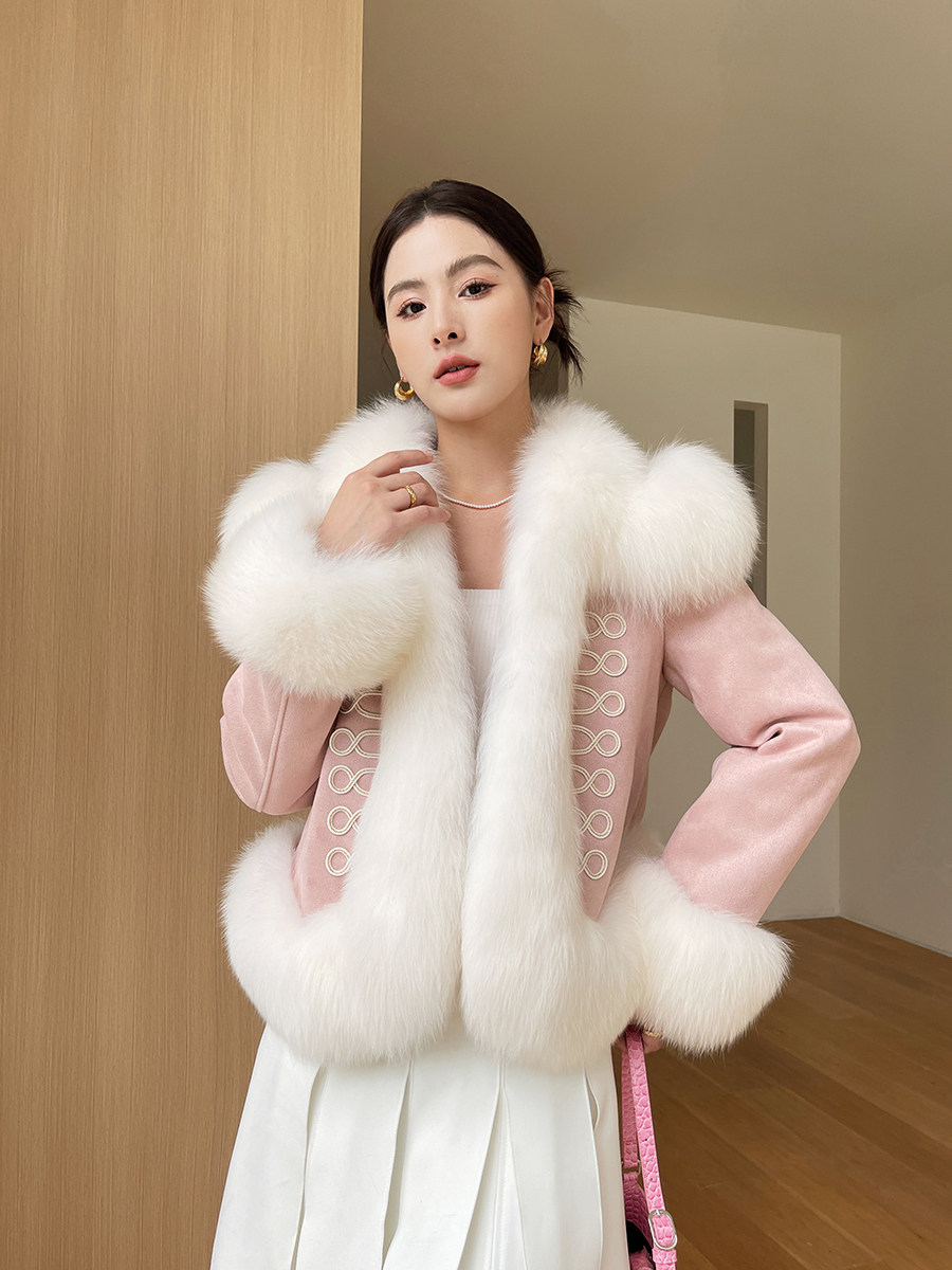 New Genuine Fox Fur Coat Women's Real Fox Fur Coat Down Thicken