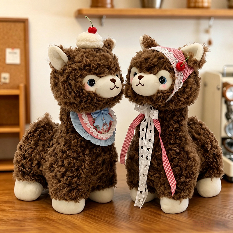 Cute and Beautiful Little Sheep Plush Toy Doll Standing Alpaca Plush Toy Doll Plush Girl Doll