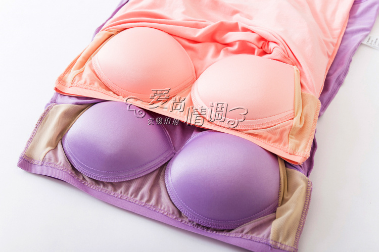 Cotton đai ngực pad ngắn tay áo thun nữ modal không có vòng thép áo nửa tay áo ngực một bộ đồ ngủ nhà yoga áo thun ba lỗ nữ tập gym