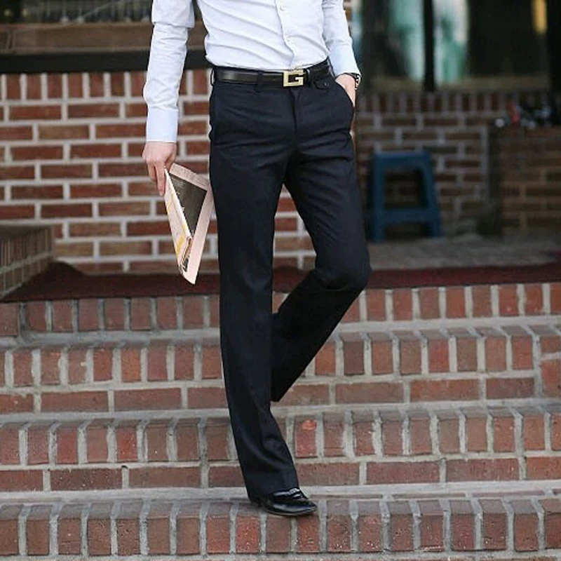Ретро-осень эластичные расклешенные брюки, оверсайз, slim fit, свободный крой