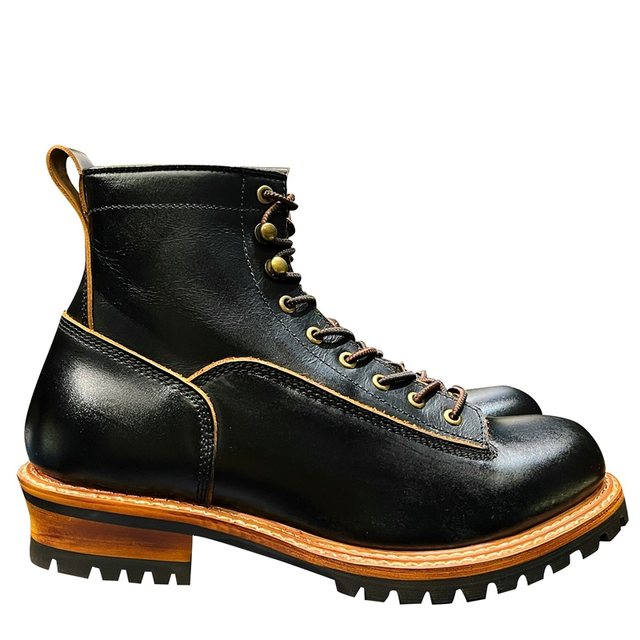 American retro high top cowhide workwear short face boots motor shoes for men British style ຫນັງແທ້ Martin short boots fashion women's fashion