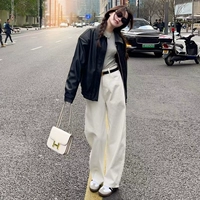 Чистый белый девять пунктов-233 свободные и широкие ноги