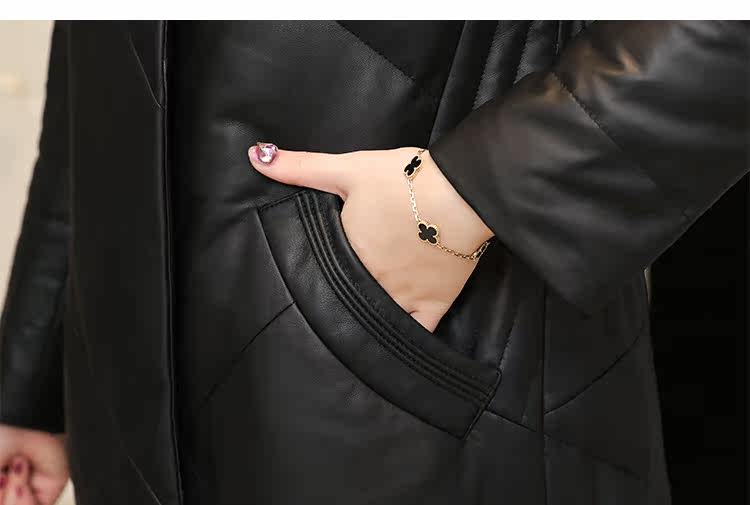 Кожаная куртка 真皮羽绒服女中长款宽松显瘦2020冬新款妈妈装海宁绵羊皮皮衣外套 Eternal statue