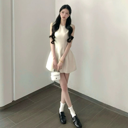 Приталенный корсет, платье с рукавами без рукавов, мини-юбка, французский стиль, подходит для подростков, А-силуэт