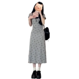 Приталенный корсет, платье, комплект, длинная юбка, французский стиль, в цветочек, подходит для подростков