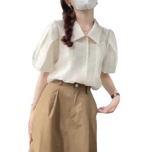 Летняя сексуальная рубашка, рукава фонарики, короткий рукав, французский стиль