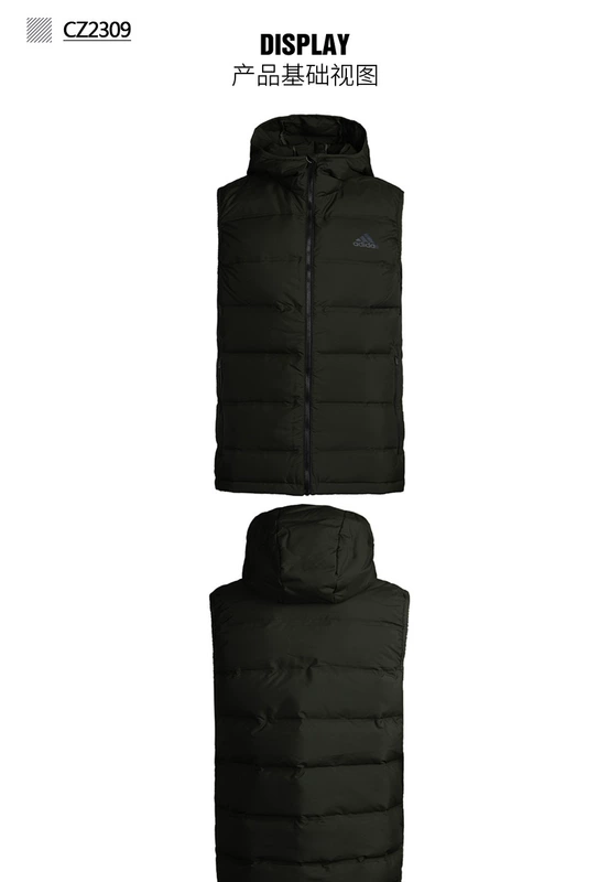 Adidas nam 2018 mùa đông mới thể thao ấm áp và chống gió cổ áo xuống áo vest vest BS1563