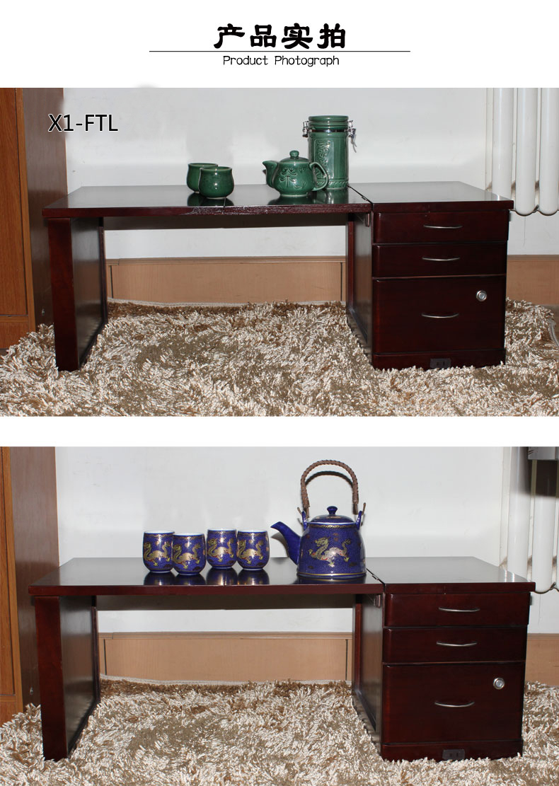 Mã gấp đồ nội thất đỉnh kang vài bàn trà tatami bàn trà gỗ đa chức năng gấp tủ ngăn kéo đỏ tía băng - Bàn trà bàn nước phòng khách