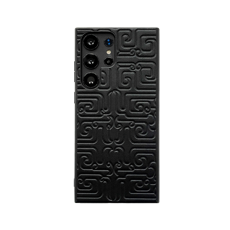 Embossed Dragon Pattern Business Genuine Leather High End Premium S22, S22 Plus, S22 Ultra, S23, S23 Plus, S23 Ultra, S24
