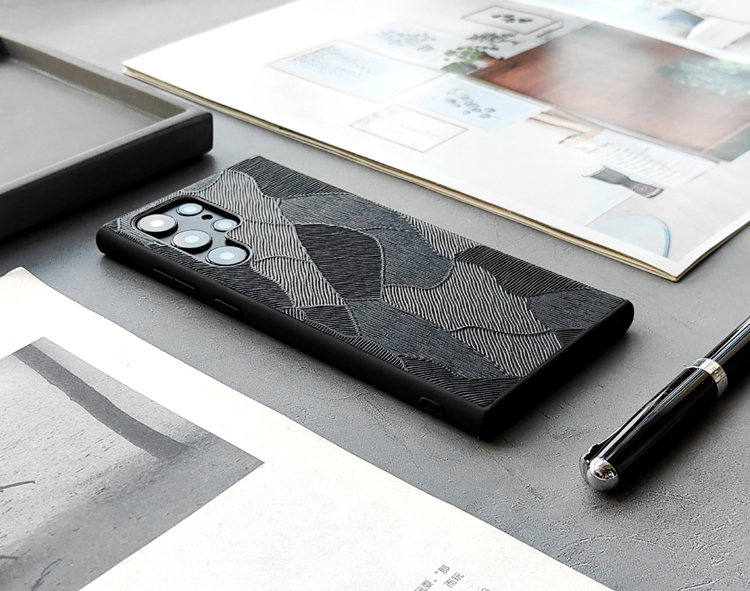 Zen Pattern Genuine Leather Stylish Slim Fit S21, S21 Plus, S21 Ultra, S20, S20 Plus, S20 Ultra, S22, S22 Plus, S22 Ultra