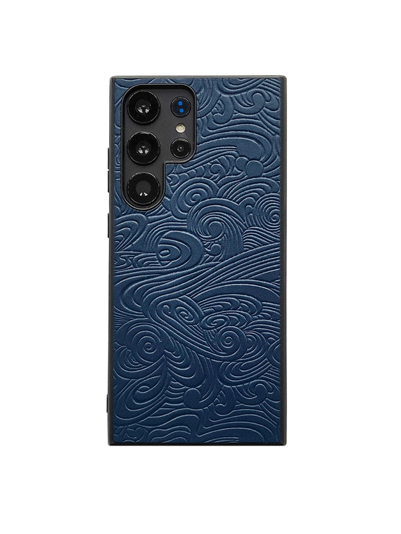 Embossed Premium WAVE Genuine Leather S24, S24 Plus, S24 Ultra, S23, S23 Plus, S23 Ultra, S22, S22 Plus, S22 Ultra, Note 20