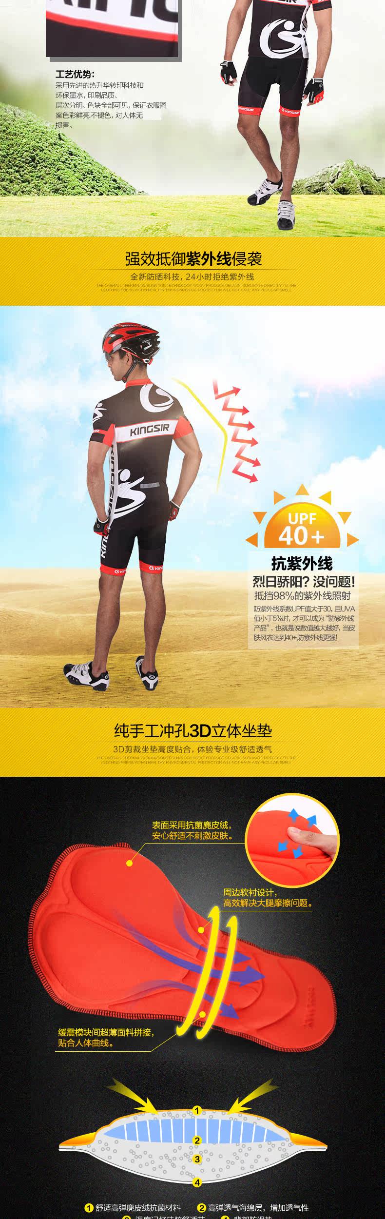 Tenue de cyclisme homme KINGSIR - Ref 2216154 Image 9