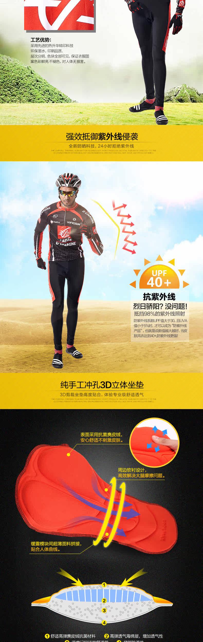 Tenue de cyclisme mixte KINGSIR - Ref 2229727 Image 9