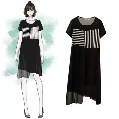 Pregnant Women summer dress dress long version 2020 new fashion Korean version of foreign style stripes stitching thin skirt women