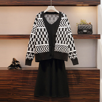 Pregnant Woman Autumn Clothing Dress dress Dress Temperament Foreign Air Weight Reduction High-end Small Fragrance Wind Autumn Winter style Knitted Suit Fashion out of the house