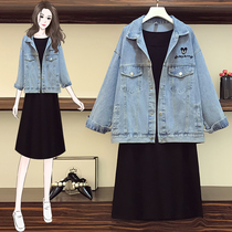Pregnant Woman Autumn Dress Dress Dress Womans Aging Foreign Air Embroidery Denim Jacket Veil not to be Pregnant Suit Fashion out of fashion