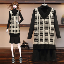 Pregnant woman autumn clothing dress with dress and skirt with no explicit and slim and reduced age large code loose suit stylish style and two sets