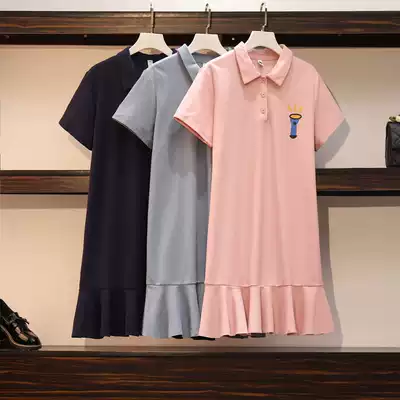 Pregnant Women summer dress dress long version 2021 new fashion Korean version lapel collar short sleeve loose large size skirt