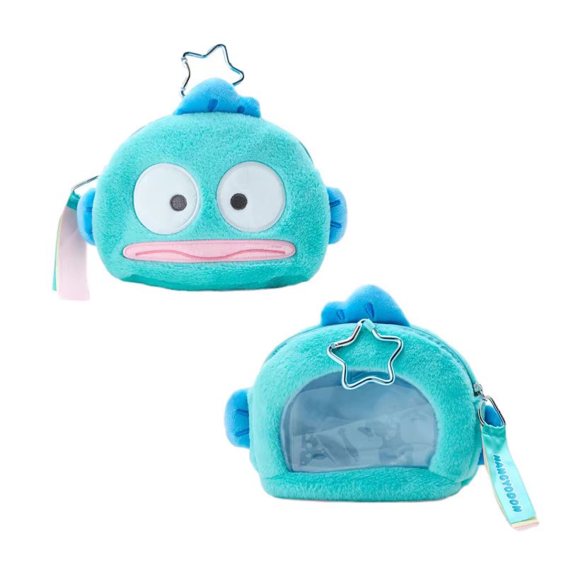 Cartoon Girl Heart-Shaped Ugly Fish Mermaid Hanton Plush Bag Charm Pendant Storage Bag Makeup Bag Key Holder