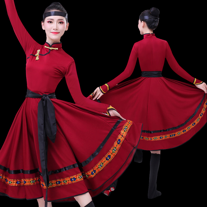 New Inner Mongolia costume Mongolian dance plays out to women's modern life dress minority performance to serve adults