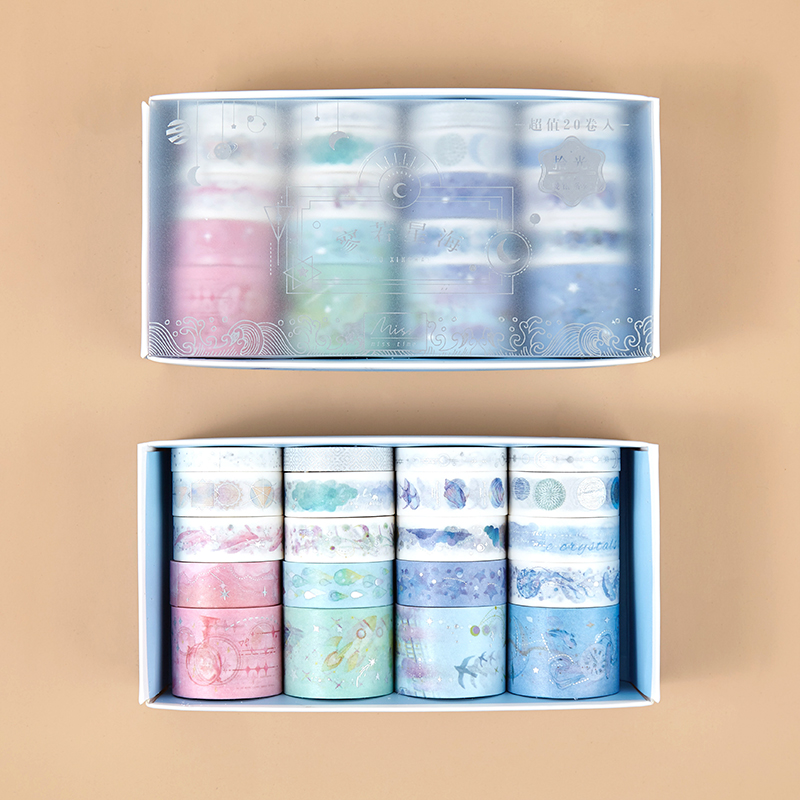 20 Rolls20 volume suit Hand account Paper and tape Online red money gilding Hot silver Chinese style Ancient style Red-crowned crane cherry blossoms literature diy Lipstick decorate Stickers like a breath of fresh air Girlish heart Hand account source material
