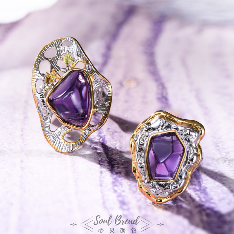 Hearty bread Nepal India retro hearty amethyst ring Ring Nursery ring