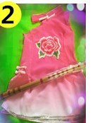  Xiaohe style Childrens classical flute flower performance suit Childrens dance performance suit Fan dance costume Cheongsam girls