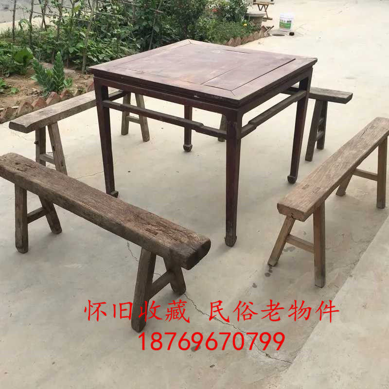 Old Furniture Old Table Eight Fairy Tables Old Square Table Folk Old Goods Tea Building Hotel Nostalgia Retro Decorative Pendulum-Taobao