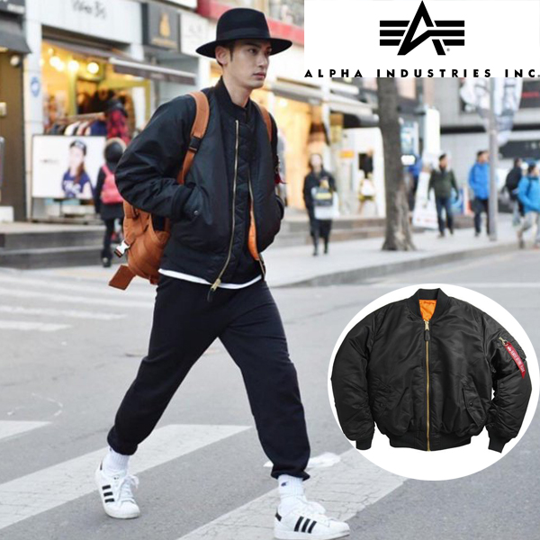 American alpha alpha industrial jacket Ma-1 classic version ma1 flight baseball jacket winter men and women stand collar short
