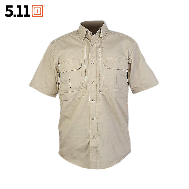 Authentic American 5.11 Multifunctional Tactical Plaid Shirt 511 Short-Sleeved Shirt Men's Casual Quick-Drying 71175
