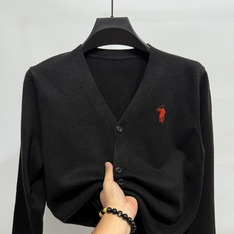 Wool Cardigan Plato Paul V-Neck Vest Sweetheart Solid Color Long-Sleeve Sweater Men's Cashmere Knitwear Vest