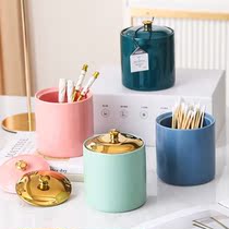 Ceramic Desktop Storage and finishing cans makeup tool tube home study bedroom living room small objects storage bucket ornaments