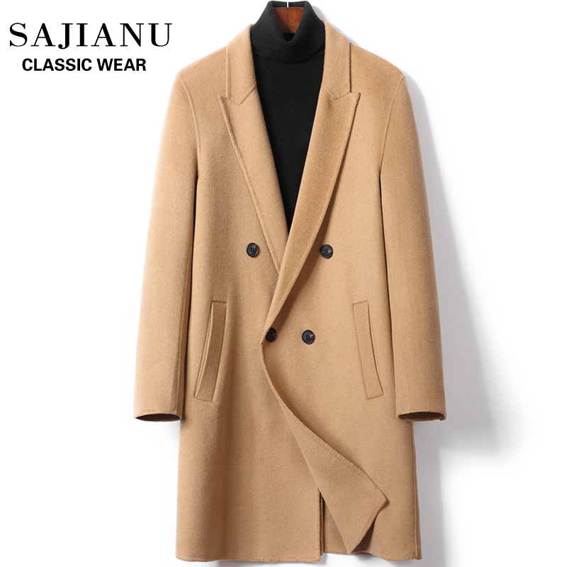 2021 New autumn and winter cashmere coat male long - mended double - sided wool coat coat coat