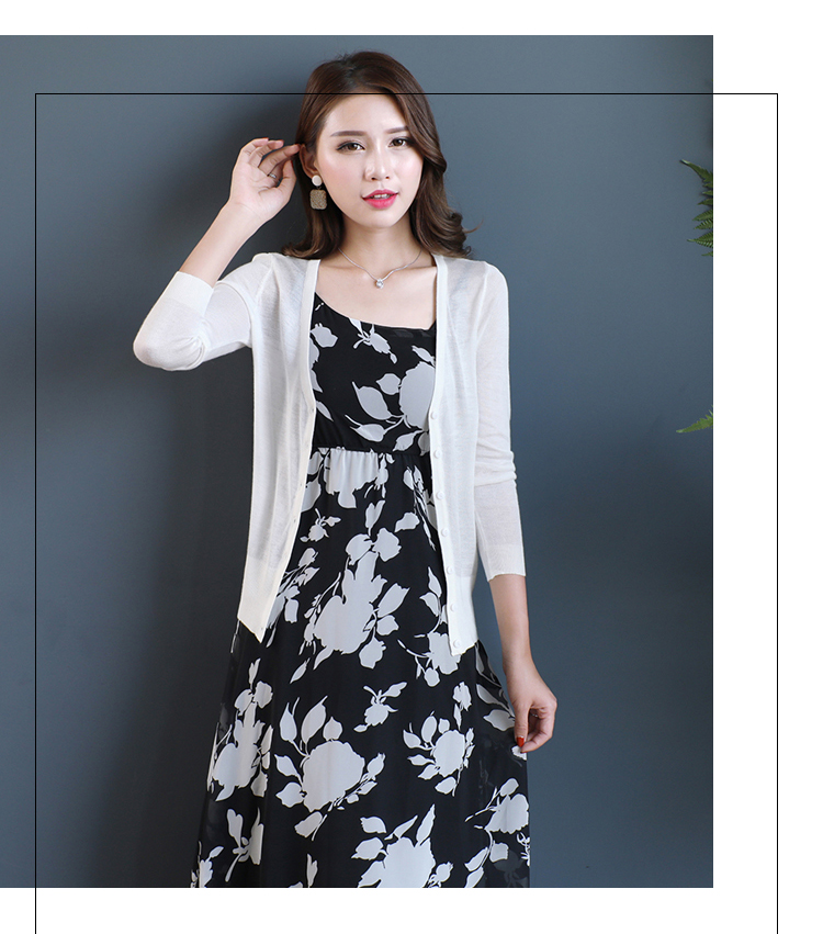 Áo len dệt kim mùa hè Áo len nữ mỏng Phần mỏng tay áo ngắn Điều hòa nhiệt độ Áo choàng chống nắng Áo khoác áo kiểu nữ hàn quốc cao cấp
