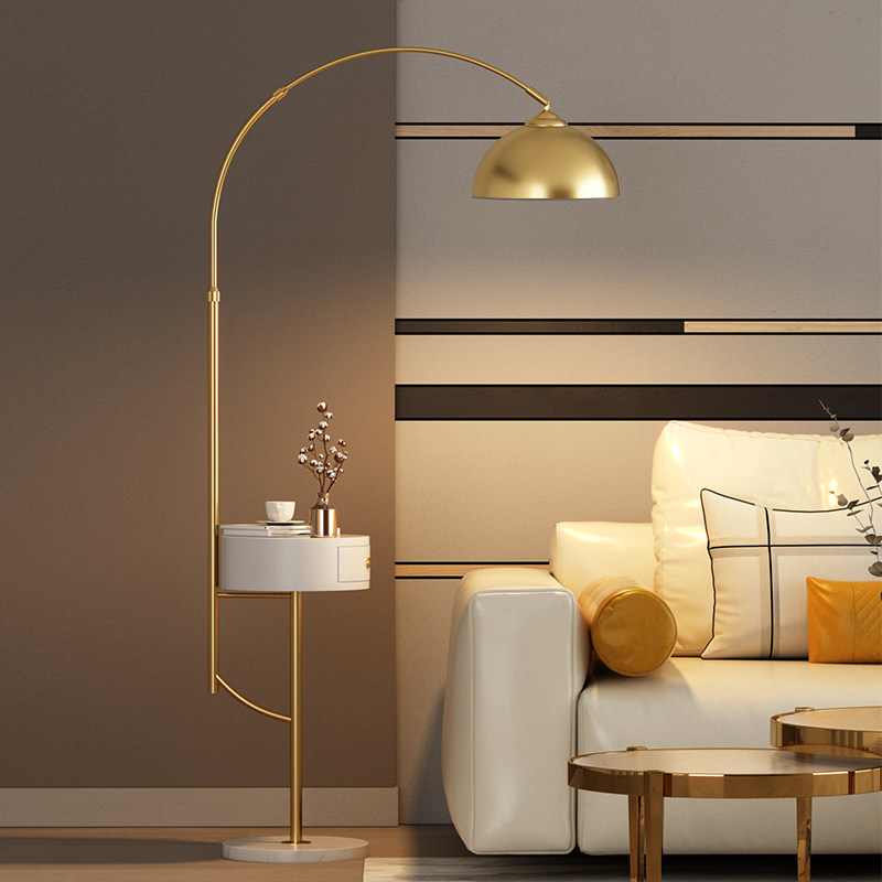 Bedside table lamp integrated living room coffee table with shelf simple modern dimming vertical bedroom bedside floor lamp